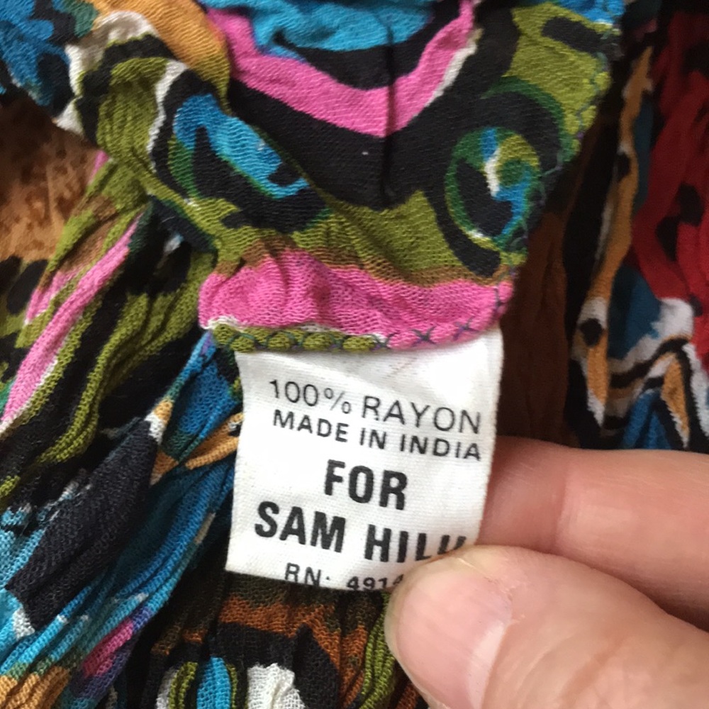 Lot of 2 pareos or scarves Sam Hilu made in India - Picture 4 of 12